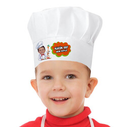  - Karikatürlü Erkek Çocuk Şapkalı Mutfak Önlüğü