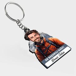  - Karikatürlü - Erkek Dağcı İsimli Anahtarlık