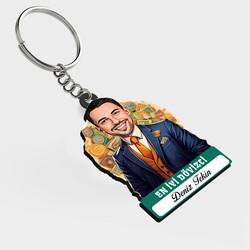  - Karikatürlü - Erkek Dövizci İsimli Anahtarlık