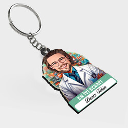  - Karikatürlü - Erkek Eczacı İsimli Anahtarlık