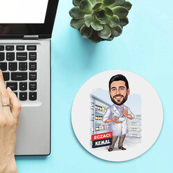  - Karikatürlü Erkek Eczacı Tasarımlı Mousepad