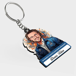  - Karikatürlü - Erkek Elektronik Mühendisi İsimli Anahtarlık