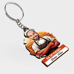  - Karikatürlü - Erkek Fırıncı İsimli Anahtarlık