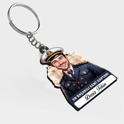  - Karikatürlü - Erkek Gemi Kaptanı İsimli Anahtarlık