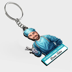  - Karikatürlü - Erkek Genel Cerrah İsimli Anahtarlık