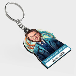  - Karikatürlü - Erkek Genetik Mühendisi İsimli Anahtarlık