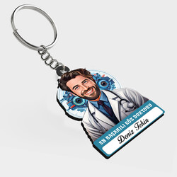  - Karikatürlü - Erkek Göz Doktoru İsimli Anahtarlık