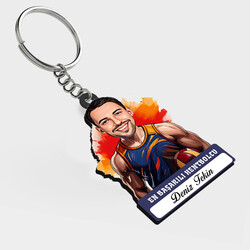  - Karikatürlü - Erkek Hentbolcu İsimli Anahtarlık