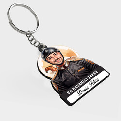  - Karikatürlü - Erkek Jokey İsimli Anahtarlık