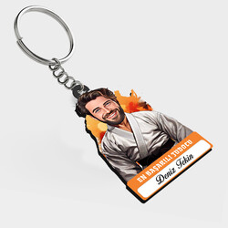  - Karikatürlü - Erkek Judocu İsimli Anahtarlık