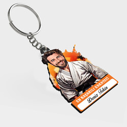  - Karikatürlü - Erkek Karateci İsimli Anahtarlık