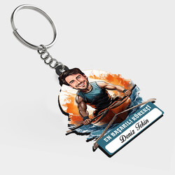  - Karikatürlü - Erkek Kürekçi İsimli Anahtarlık