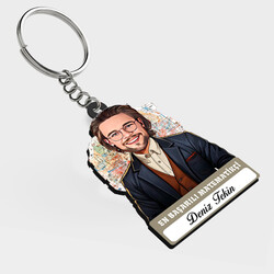  - Karikatürlü - Erkek Matematikçi İsimli Anahtarlık