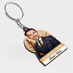  - Karikatürlü - Erkek Noter İsimli Anahtarlık