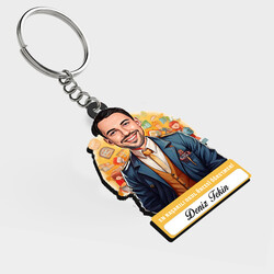  - Karikatürlü - Erkek Okul Öncesi Öğretmeni İsimli Anahtarlık