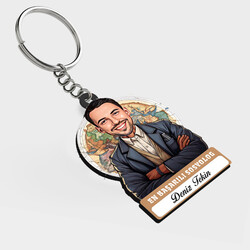  - Karikatürlü - Erkek Sosyolog İsimli Anahtarlık