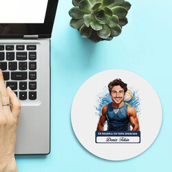 Karikatürlü Erkek Su Topu Oyuncusu Mousepad - Thumbnail