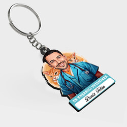  - Karikatürlü - Erkek Veteriner İsimli Anahtarlık