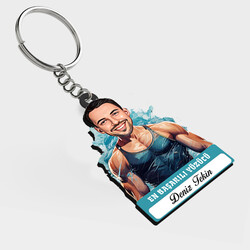  - Karikatürlü - Erkek Yüzücü İsimli Anahtarlık