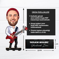 Karikatürlü Gitarist Erkek Masa Biblosu - Thumbnail