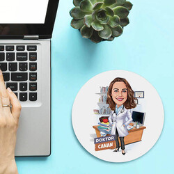  - Karikatürlü Kadın Doktor Tasarımlı Mousepad