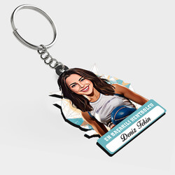  - Karikatürlü - Kadın Hentbolcu İsimli Anahtarlık