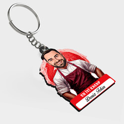  - Karikatürlü - Kadın Kasap İsimli Anahtarlık