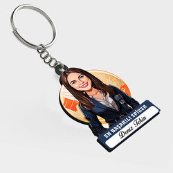  - Karikatürlü - Kadın Spiker İsimli Anahtarlık