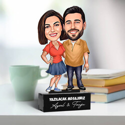 Karikatürlü Mutlu Aşıklar Biblosu - Thumbnail