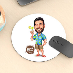  - Karikatürlü Tatil Yapan Erkek Mousepad