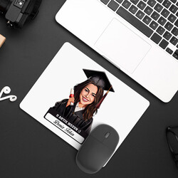  - Karikatürlü Üniversiteli Kız Öğrenci Mezuniyet Mousepad