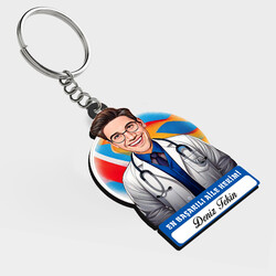  - Karikatürlü - Yakışıklı Aile Hekimi İsimli Anahtarlık