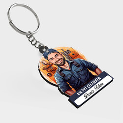  - Karikatürlü - Yakışıklı Dahiliye Doktoru İsimli Anahtarlık