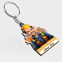  - Karikatürlü - Yakışıklı İnşaat Mühendisi İsimli Anahtarlık