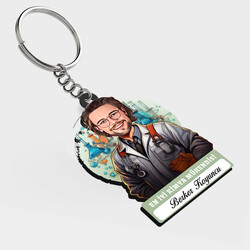  - Karikatürlü - Yakışıklı Kimya Mühendisi İsimli Anahtarlık