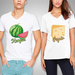  - Karpuz ve Peynir İkilisi Sevgili Tişörtleri