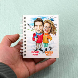  - Kayak Yapan Çiftler Karikatürlü Defter