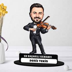  - Kemancı Müzisyen Erkek Karikatürlü Biblo