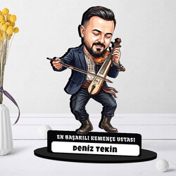  - Kemençe Ustası Müzisyen Erkek Karikatürlü Biblo