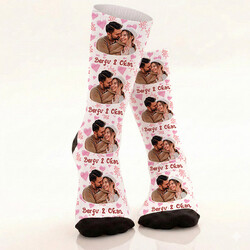  - Kişiye Özel 4 Fotoğraflı ve İsimli Hediyelik Çorap