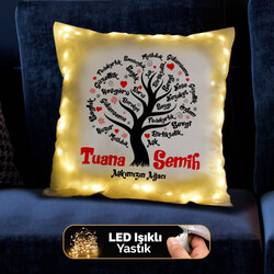 Kişiye Özel Aşk Ağacımız Işıklı Yastık - Thumbnail
