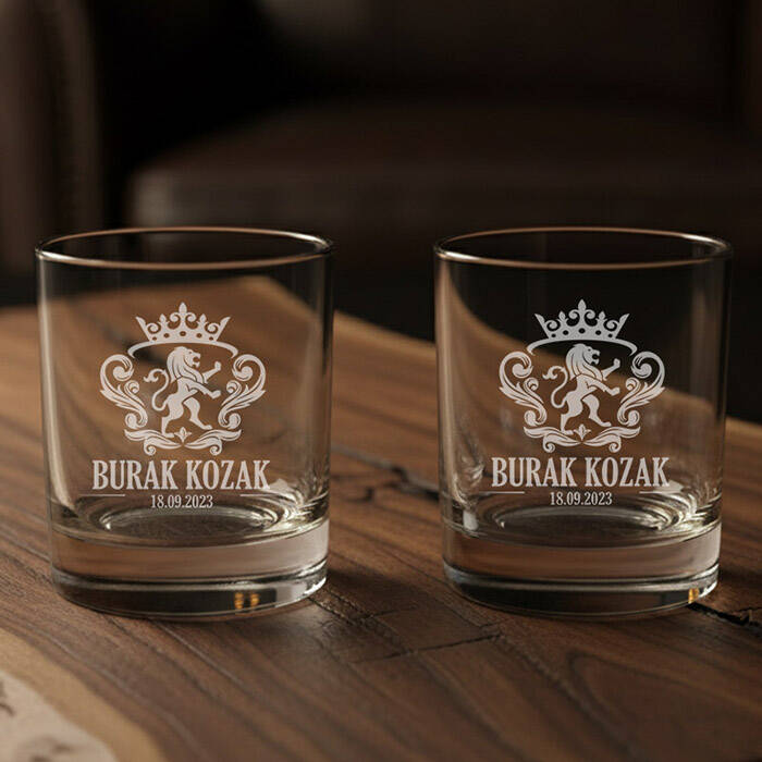 Kişiye Özel Babaya Hediye İkili Prestige Glass Viski Bardağı