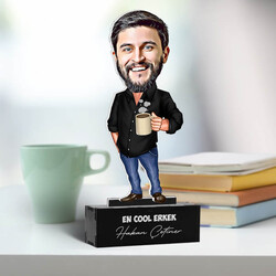 Kişiye Özel Cool Erkek Karikatürlü Biblo - Thumbnail