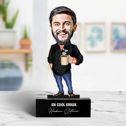 Kişiye Özel Cool Erkek Karikatürlü Biblo - Thumbnail