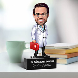  - Kişiye Özel Erkek Doktor Karikatürlü Biblo