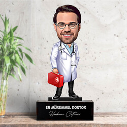 Kişiye Özel Erkek Doktor Karikatürlü Biblo - Thumbnail