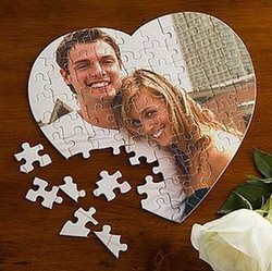 Kişiye Özel Fotoğraflı 99 Parça Kalp Puzzle - Thumbnail