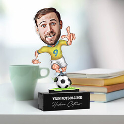  - Kişiye Özel Futbolcu Karikatürlü Biblo