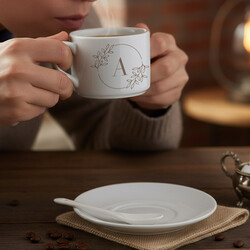  - Kişiye Özel Harfli Kaşıklı Nescafe Fincanı