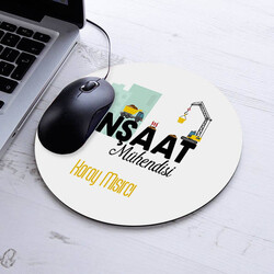  - Kişiye Özel İnşaat Mühendisleri İçin Yuvarlak Mousepad